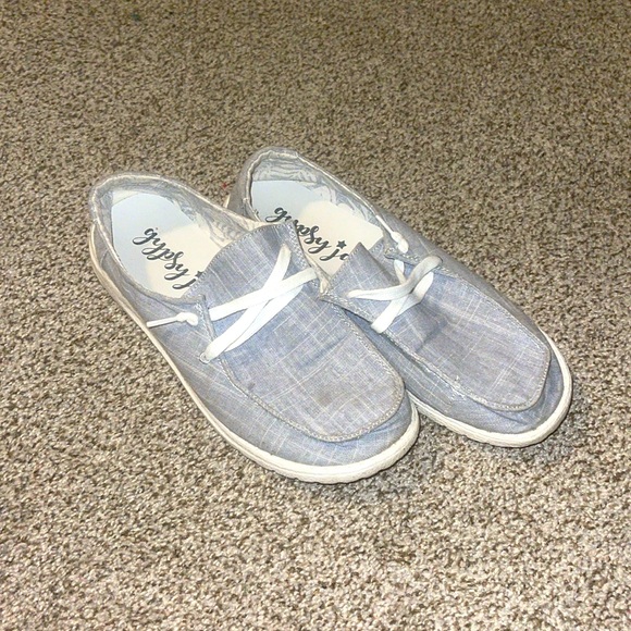 Gypsy Jazz Blue-Gray Slip On Sneaker size 10 - Picture 1 of 5